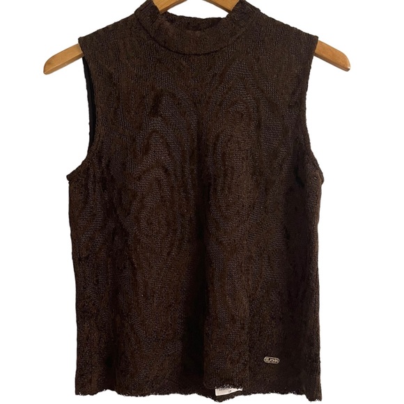 St. John Sweaters - NWT St. John Sport Brown Textured Sleeveless Sweater